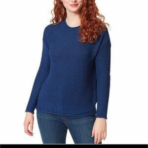 Jessica Simpson Roll Neck Knit Pullover Sweater Blue Depths NWT Size Large